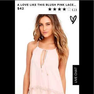 Blush pink lace top from Lulus